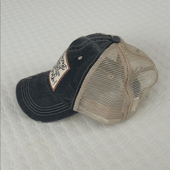 Black and Tan Trucker Hat with Patch - Picture 2 of 5